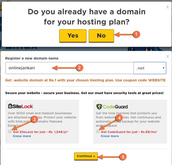 Register a new domain name