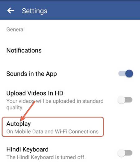 facebook videos auto play disable