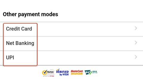 other payment modes