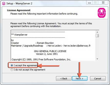 Wamp Server license agreement