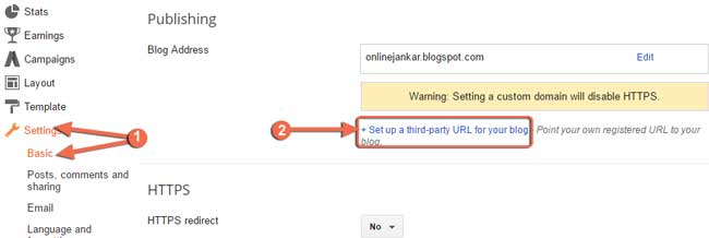 Step a third party URL for your blog