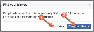 facebook find friend step 
