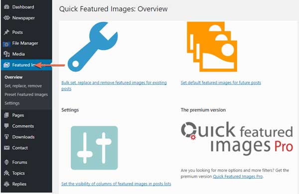 Quick Featured Images Overview