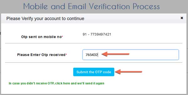 Mobile Verification for IRCTC Account