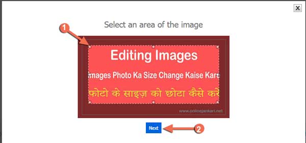 Select an area of the image