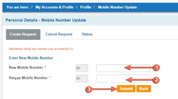 SBI Online Mobile Number Update