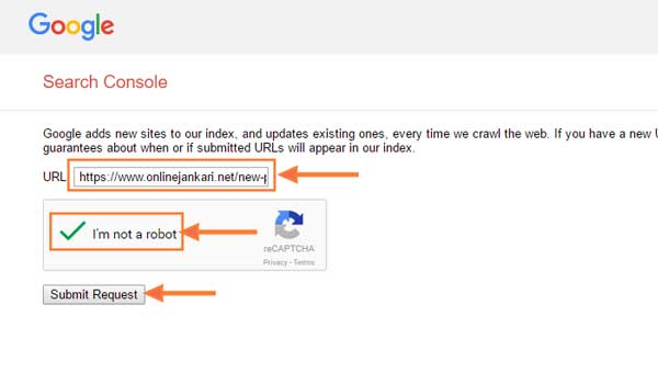 Submit URLs to fast indexing google search results