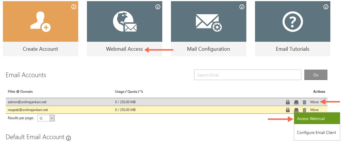 access webmail