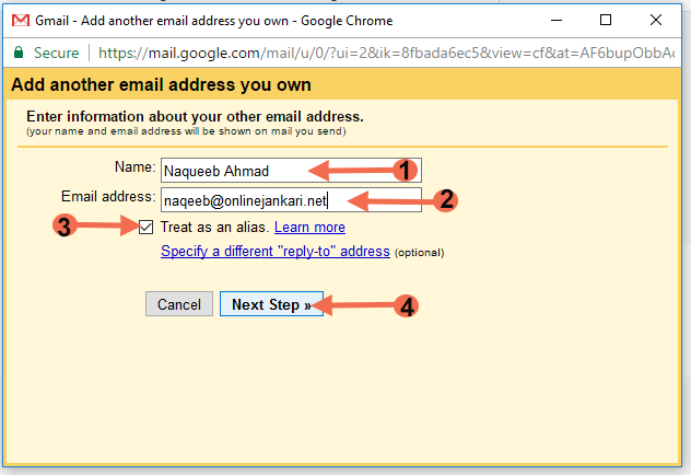 Add another email address you own