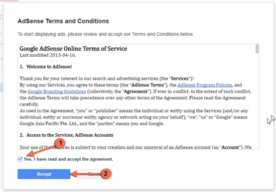 Adsense terms and conditions