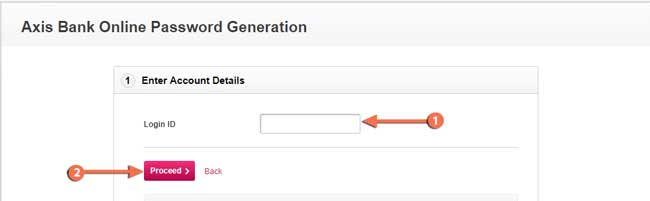 Axis Bank Online Password Generation