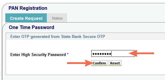 Enter one time password