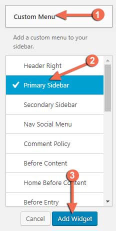 How to add menu to sidebar