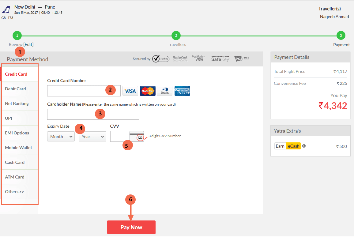 Select Payment method and pay