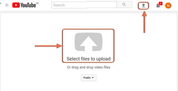 Select files to upload youtube channel