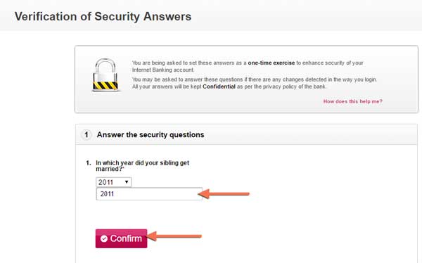 Verification of Security answers