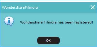 WoderShare Filmora successfully Registered