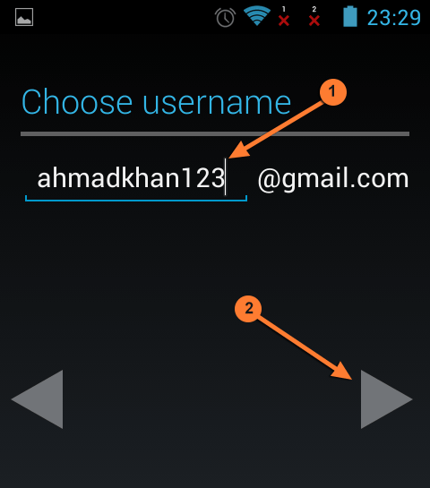 choose gmail id username 
