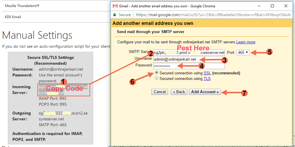 configure mail to SMTP Server