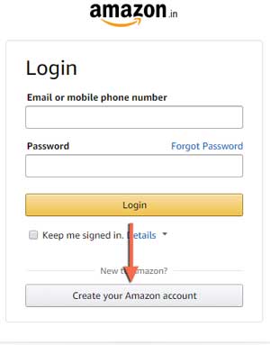 create Amazon account