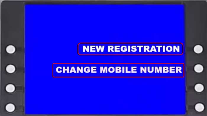 how to change/register mobile number in sbi through atm
