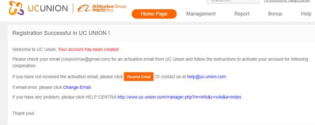 uc union account register completed