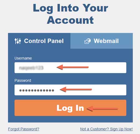 Log In to Your Control Panel Account