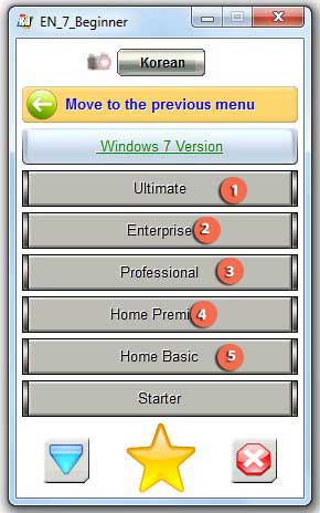 Choose windows 7 version 