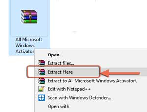 Extract to All Microsoft Windows Activator