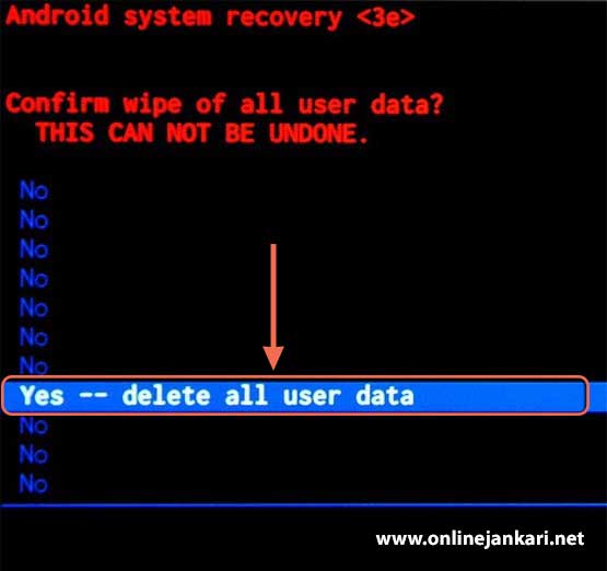 Delete all user data