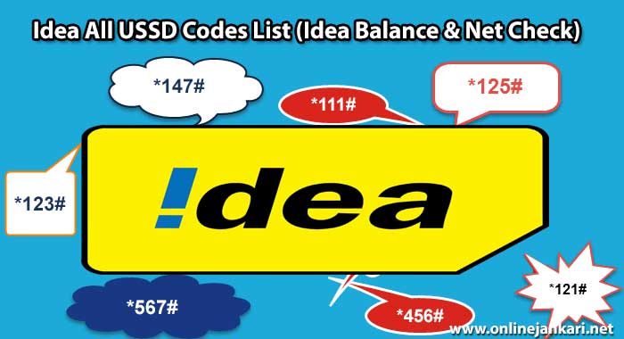 Idea USSD Codes List 2018 – Idea Net Balance Check