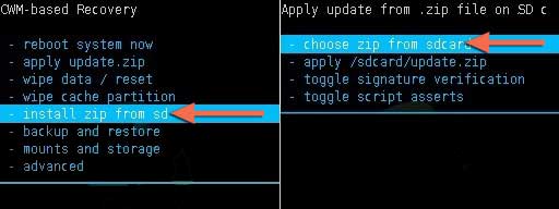 Install Zip From Sd Card
