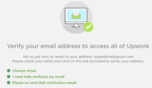 Verify your email to access all upwork