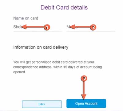 Debit Card details