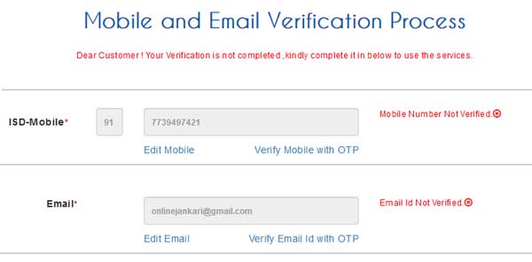Email and Mobile Verification Process