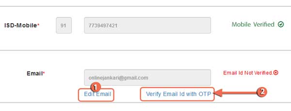 Verify Email Id with OTP For IRCTC Account