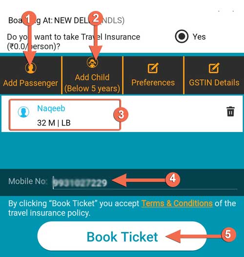 Book Ticket IRCTC Rail Connect App