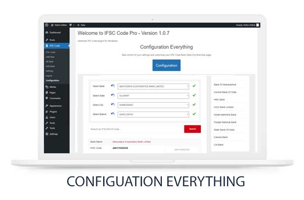 IFSC WP Plugin Configuration Everything